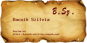 Bacsik Szilvia névjegykártya